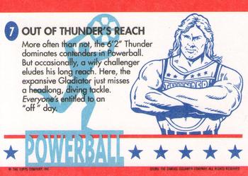 1991 Topps American Gladiators #7 Out of Thunder's Reach Back